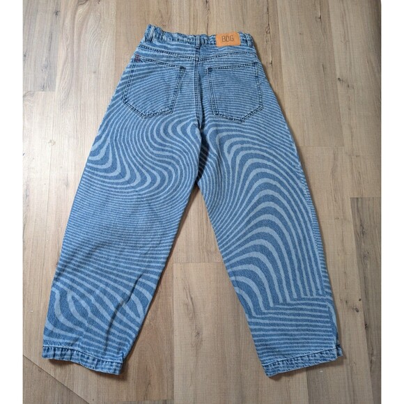 BDG Urban Outfitters Size 28 Rih High Rise Extreme Baggy Sonic Wave Blue Jeans - Picture 5 of 12